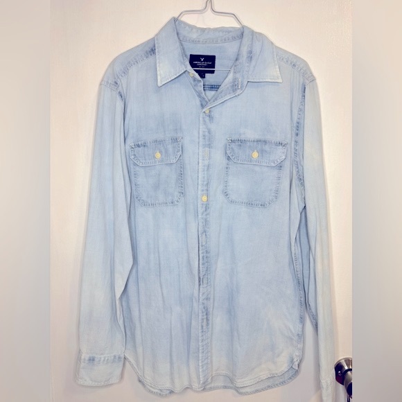 AE Long Sleeve Western Denim Button Down Shirt - Picture 1 of 7